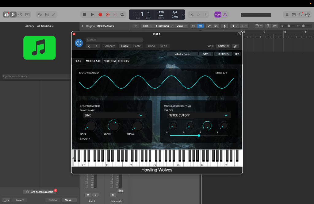 Modulate Tab – LFO Visualizer, Modulation Routing
